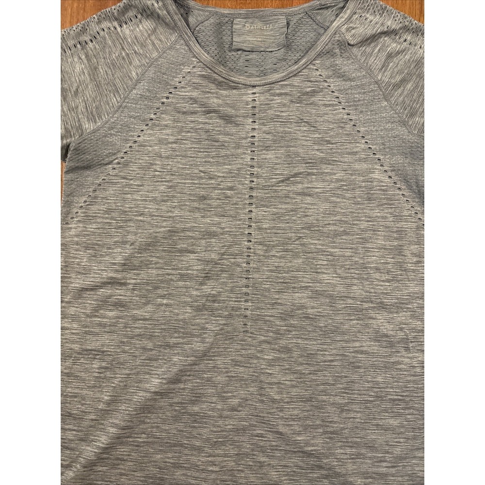 Athleta Foothill Seamless Tee T-Shirt Nylon Gray Womens Medium M - Picture 4 of 7